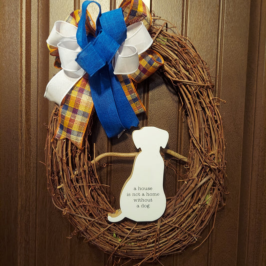 Dog House Grapevine Wreath