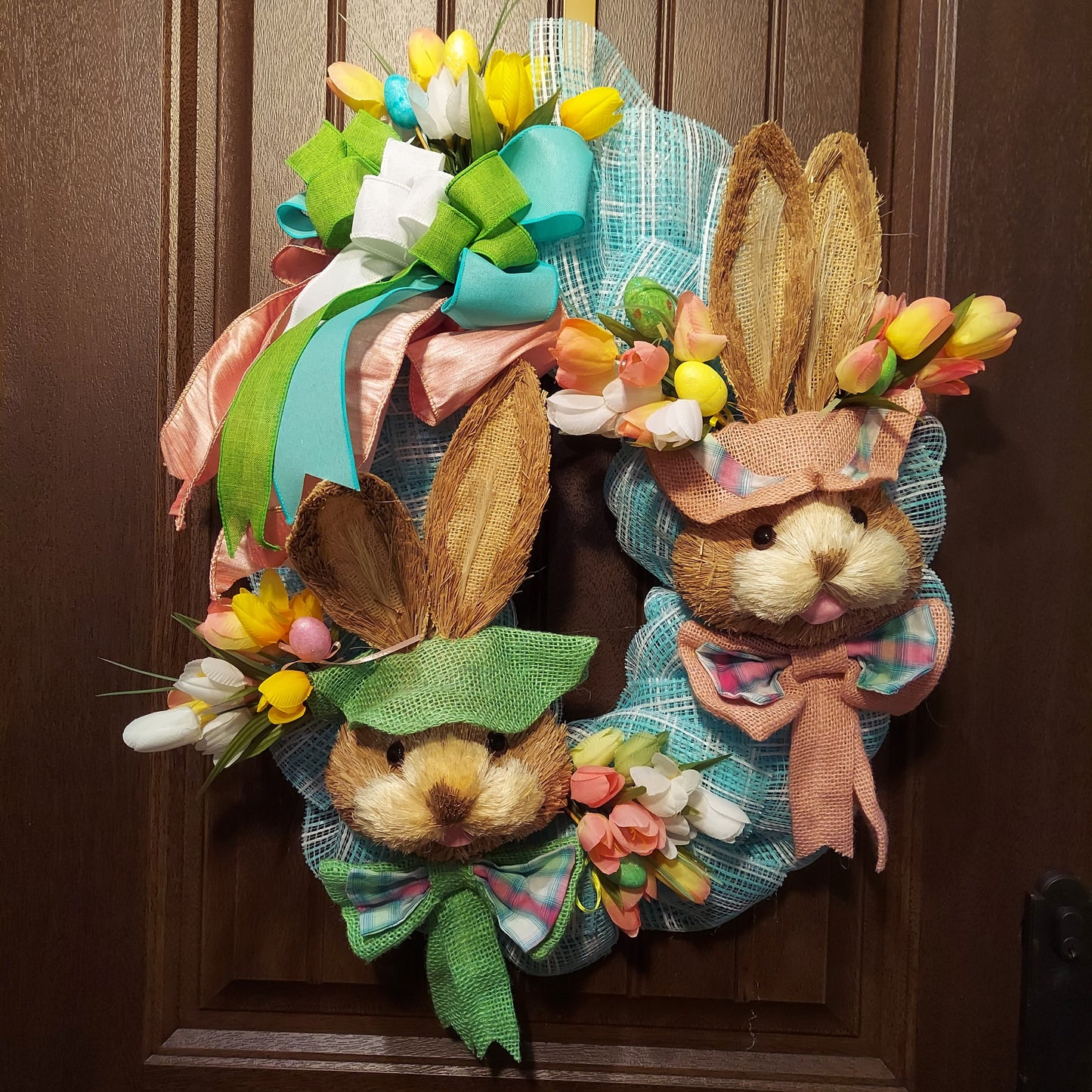 Two Bunny Easter Wreath